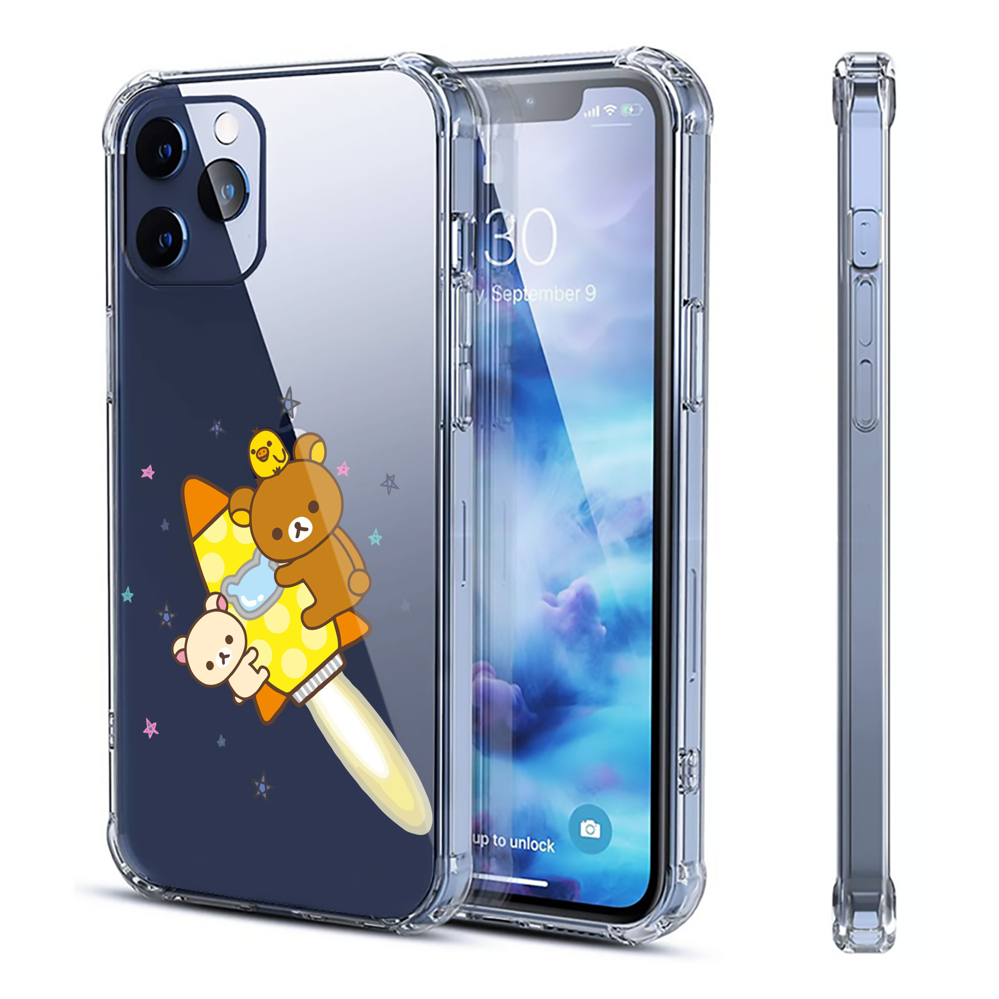 （画像用） リラックマ リラックマ キイロイトリ Rilakkuma Korilakkuma Kiiroitori 【iPhone 12シリーズ対応】透明スマホケース（クリアソフトケース）